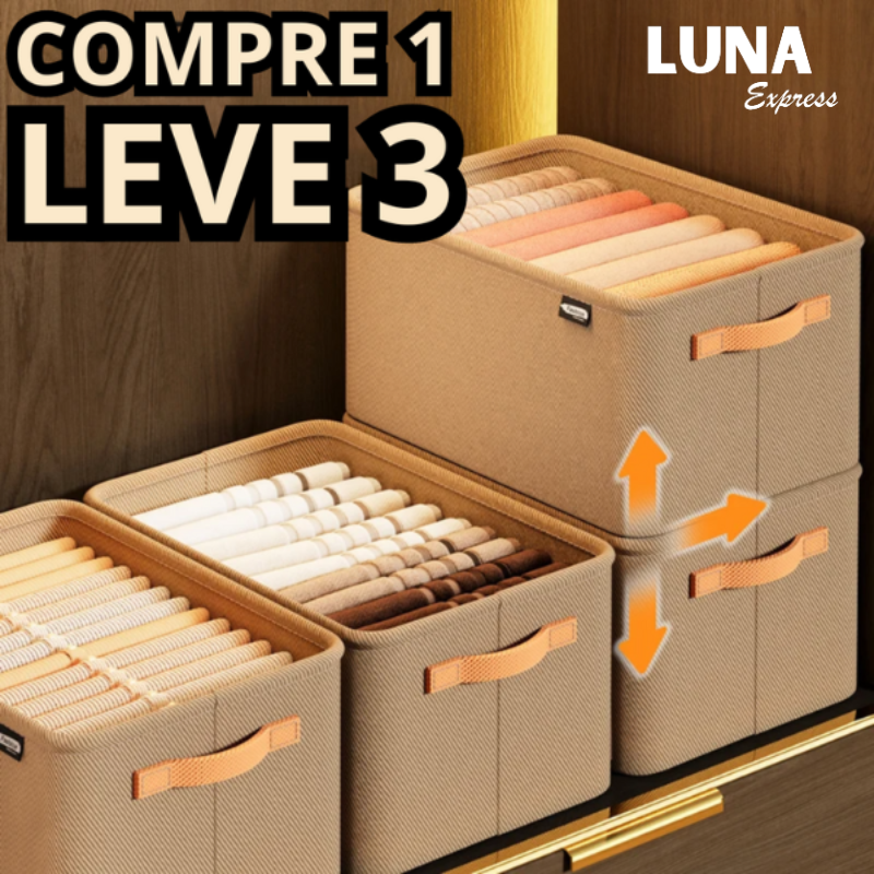 Caixas Organizadoras de Roupas Dobráveis – Kits Econômicos