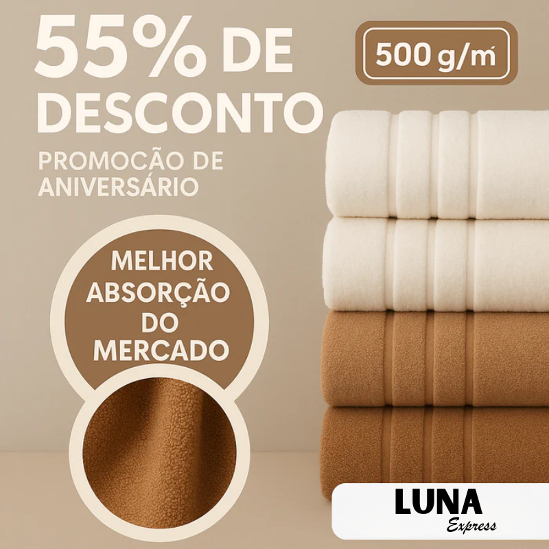 10 Toalhas de Banho Gigantes Fio Penteado Lumina KIT